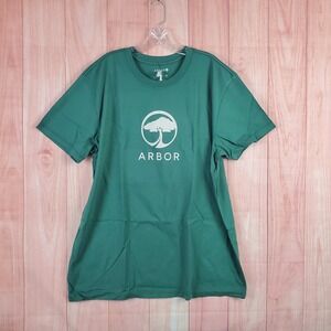 Arbor Landmark Mens T-Shirt Sz XXL Green Cotton Crew-Neck Pullover Short Sleeve